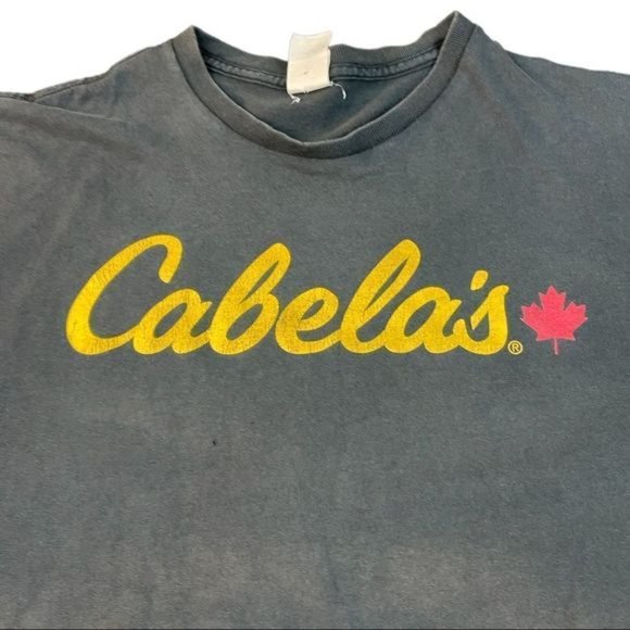 Cabela's | Shirts | Vintage Cabelas T Shirt Mens Black With Yellow Logo ...